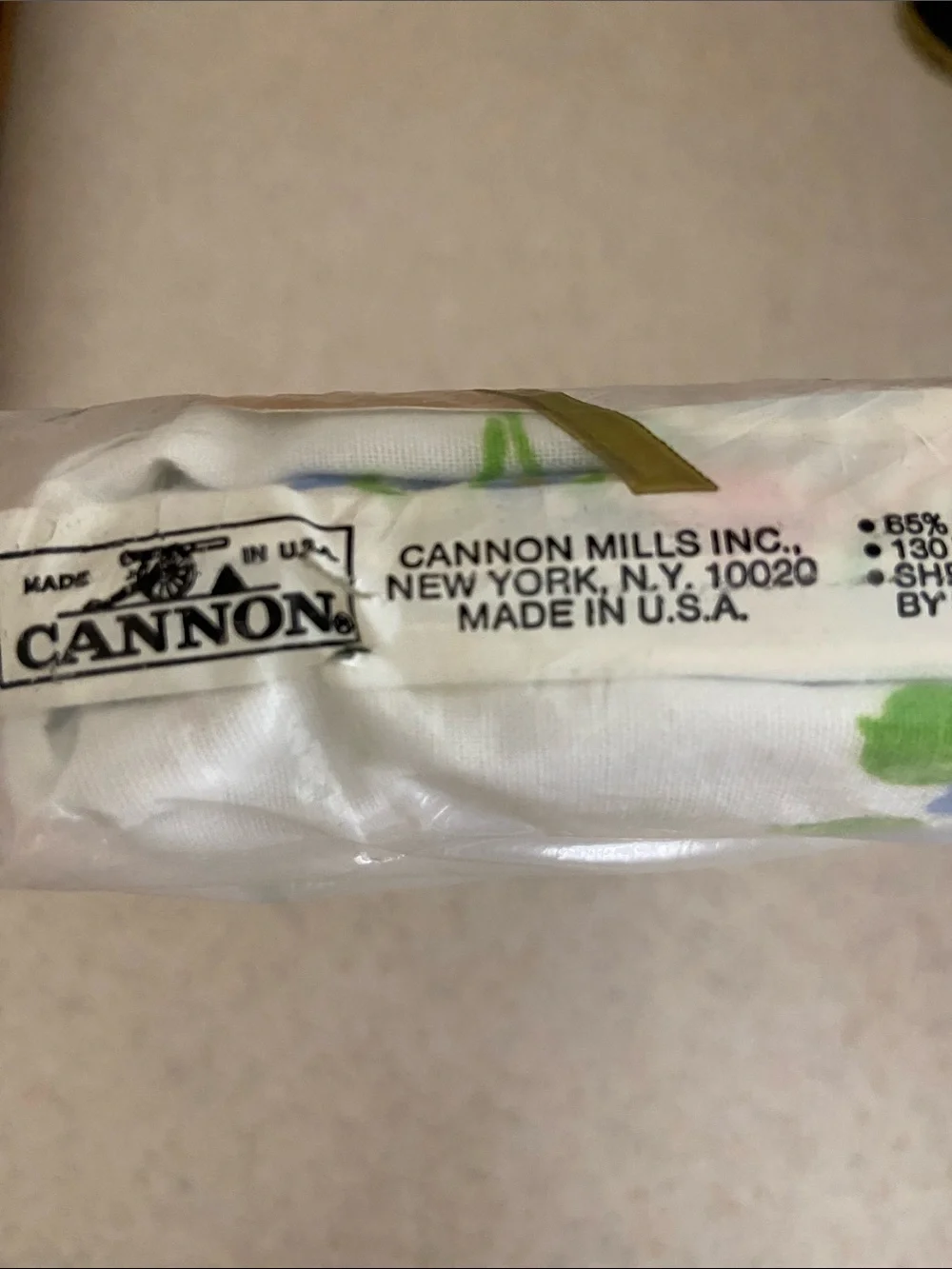Vintage Cannon Gold Label Hillary Floral Full Flat Sheet NOS USA